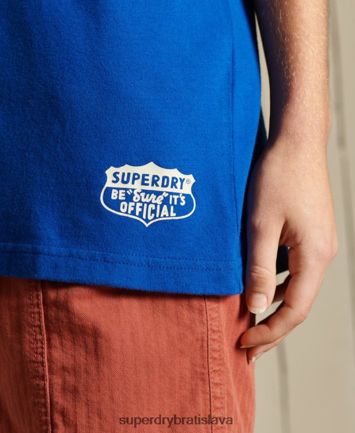 Superdry ženy oversized boho a rockové tričko 6B4ZTR6295 oblečenie tmavomodrá