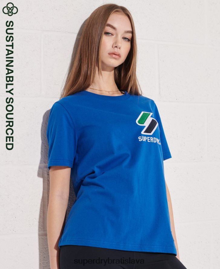 Superdry ženy Športové ženilkové tričko z organickej bavlny 6B4ZTR2851 oblečenie Modrá