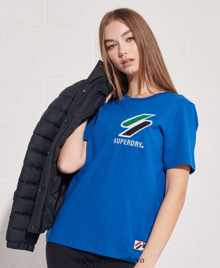 Superdry ženy Športové ženilkové tričko z organickej bavlny 6B4ZTR2851 oblečenie Modrá
