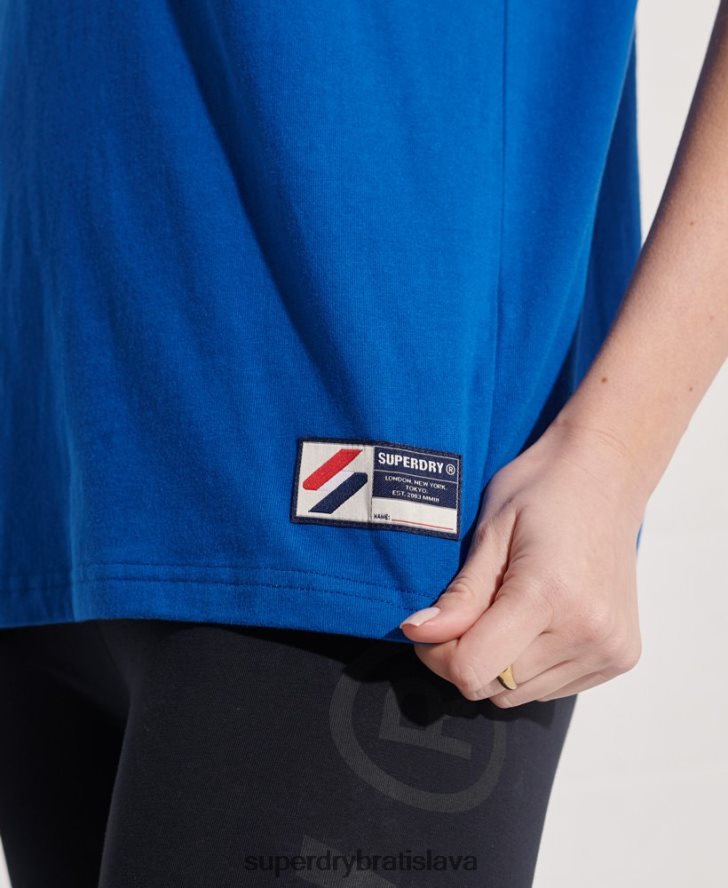 Superdry ženy Športové ženilkové tričko z organickej bavlny 6B4ZTR2851 oblečenie Modrá