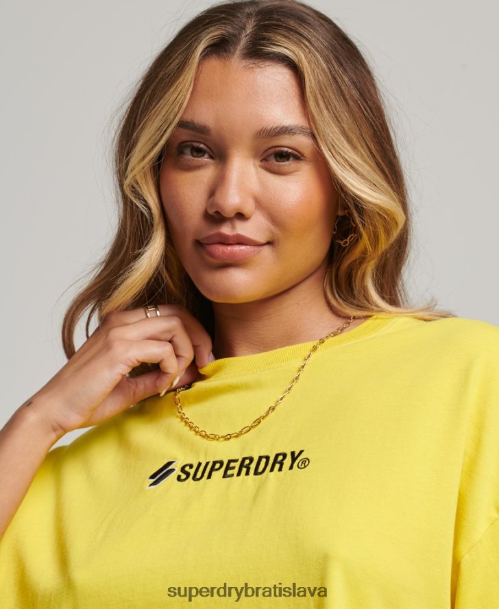 Superdry ženy športové logo oversized boxy tričko 6B4ZTR2753 oblečenie žltá