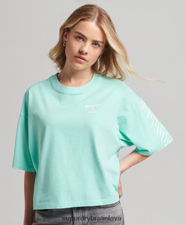 Superdry ženy športové športové tričko 6B4ZTR2801 oblečenie Modrá