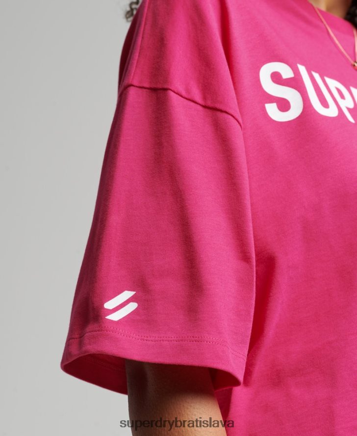 Superdry ženy športové tričko s logom core 6B4ZTR2759 oblečenie Ružová