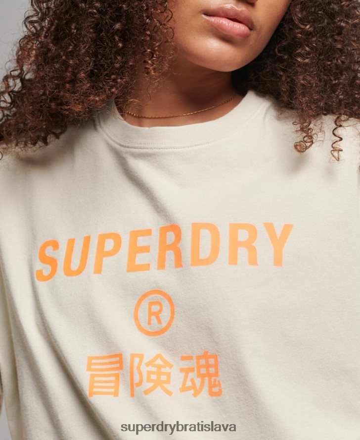 Superdry ženy športové tričko z organickej bavlny 6B4ZTR2259 oblečenie béžová