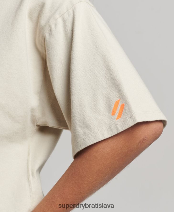 Superdry ženy športové tričko z organickej bavlny 6B4ZTR2259 oblečenie béžová