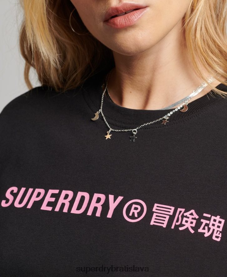 Superdry ženy športové tričko z organickej bavlny 6B4ZTR2310 oblečenie čierna