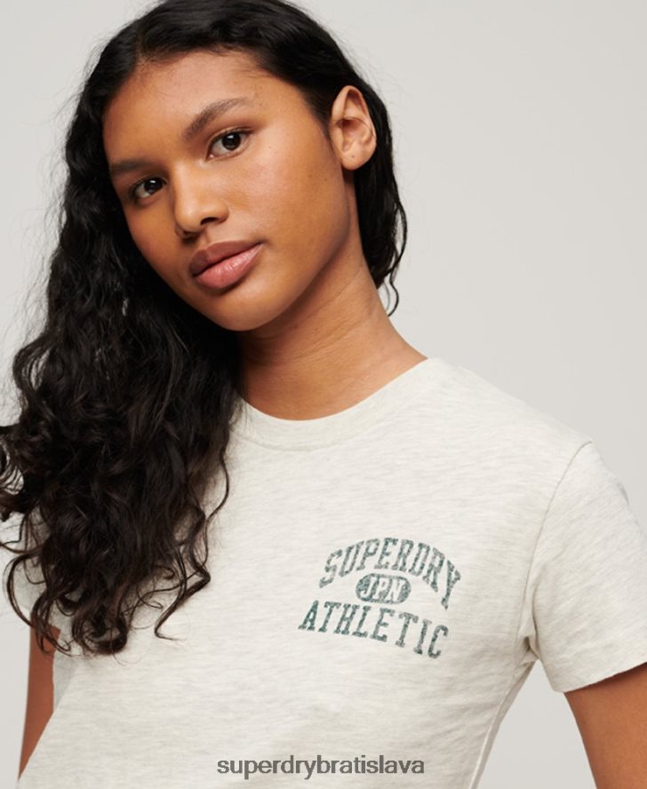 Superdry ženy športové základné tričko 90. rokov 6B4ZTR2629 oblečenie béžová