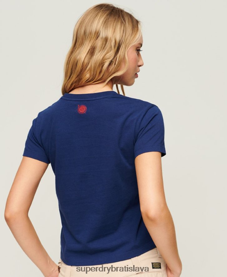 Superdry ženy pracovné oblečenie s grafickým tričkom 6B4ZTR1971 oblečenie námorníctvo