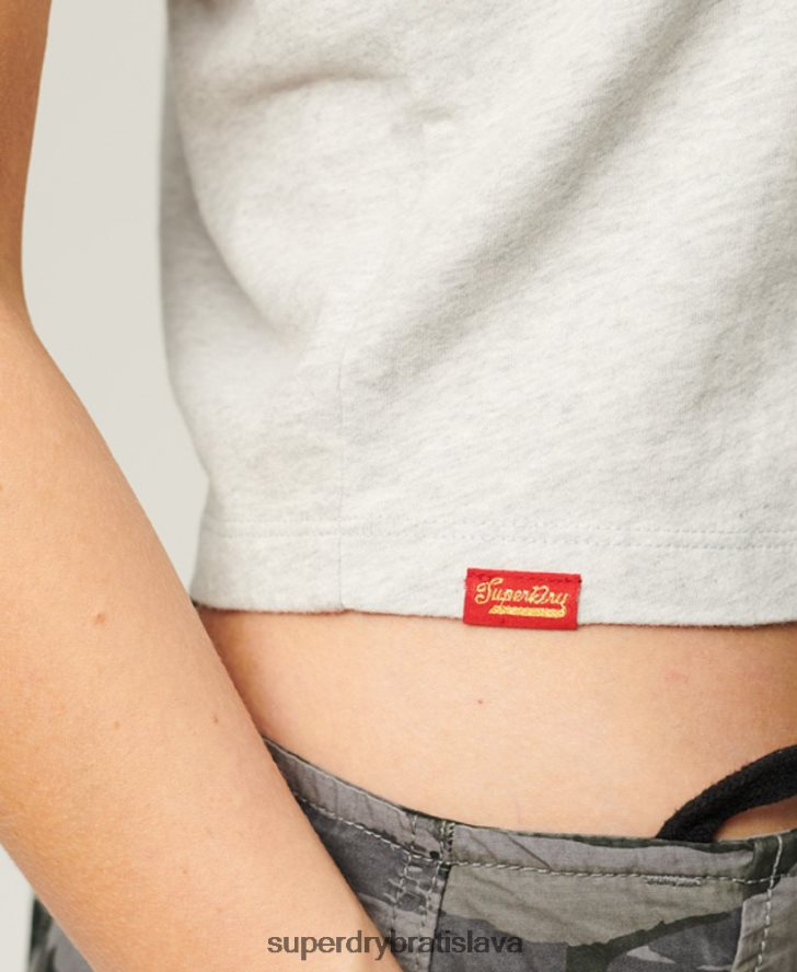 Superdry ženy pracovné oblečenie s grafickým tričkom 6B4ZTR2115 oblečenie svetlo šedá
