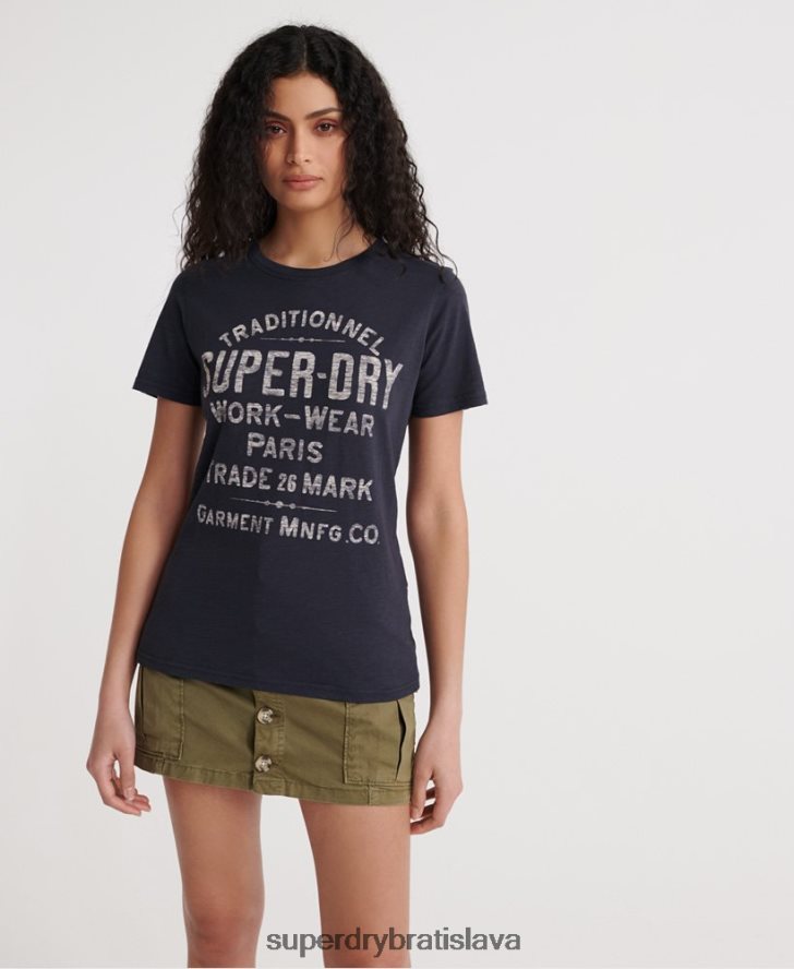 Superdry ženy pracovné oblečenie tričko 6B4ZTR2863 oblečenie námorníctvo