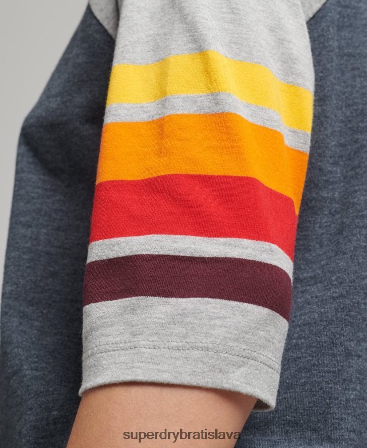 Superdry ženy raglánové tričko z organickej bavlny cali stripe 2.0 6B4ZTR6260 oblečenie námorníctvo
