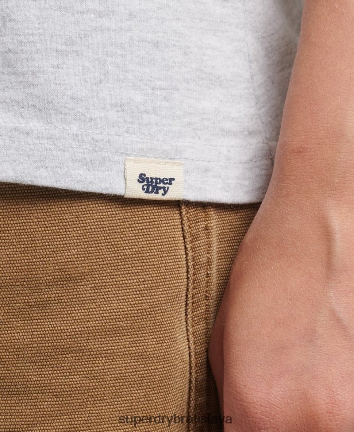 Superdry ženy recyklované raglánové tričko 6B4ZTR6287 oblečenie sivá