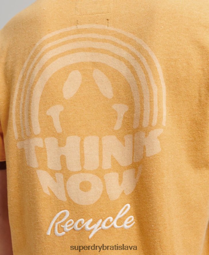Superdry ženy recyklované ringer tričko 6B4ZTR6241 oblečenie žltá