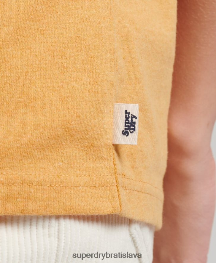 Superdry ženy recyklované ringer tričko 6B4ZTR6241 oblečenie žltá