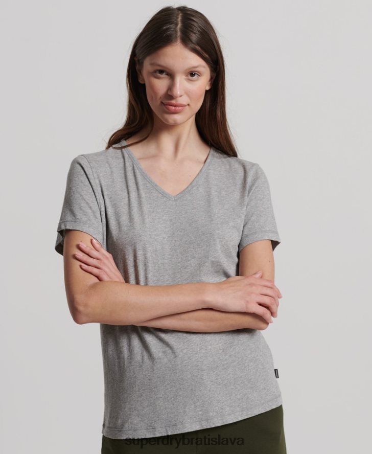 Superdry ženy salónikové tričko z organickej bavlny 6B4ZTR2848 oblečenie sivá