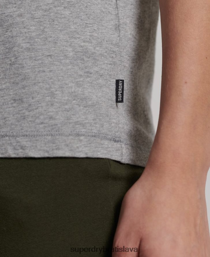 Superdry ženy salónikové tričko z organickej bavlny 6B4ZTR2848 oblečenie sivá