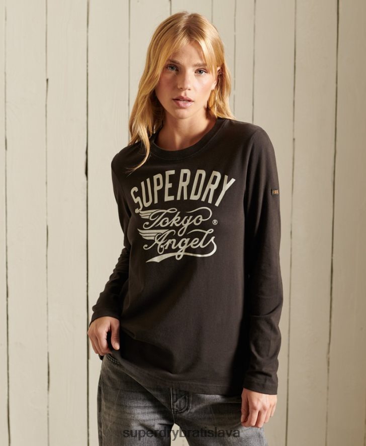 Superdry ženy script style workwear tričko 6B4ZTR6750 oblečenie hnedá