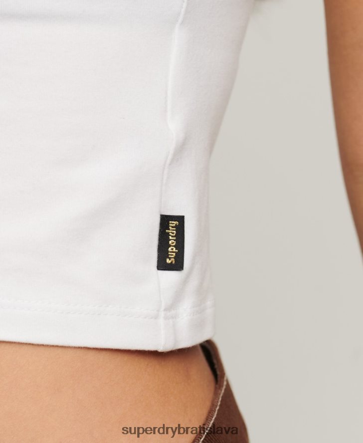 Superdry ženy skrátené bejzbalové detské tričko 6B4ZTR2100 oblečenie zelená