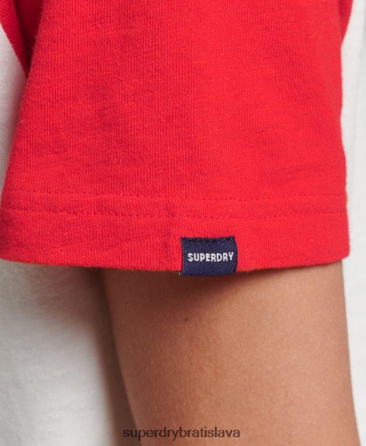Superdry ženy staré tričko s vintage logom 6B4ZTR2837 oblečenie biely