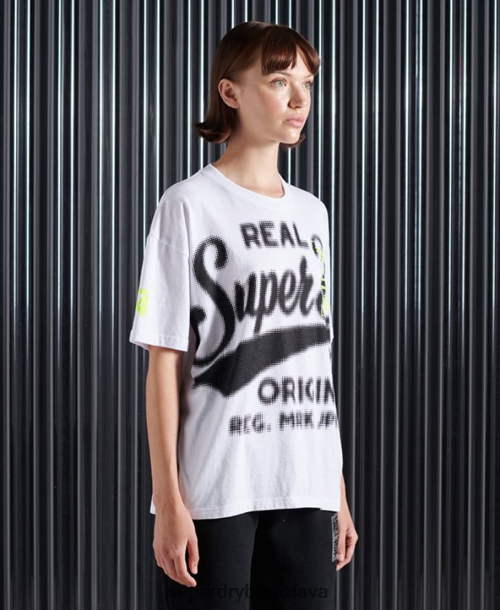 Superdry ženy super 5 deconstruct tričko 6B4ZTR2788 oblečenie biely