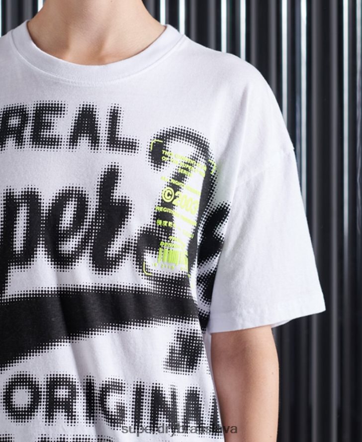 Superdry ženy super 5 deconstruct tričko 6B4ZTR2788 oblečenie biely