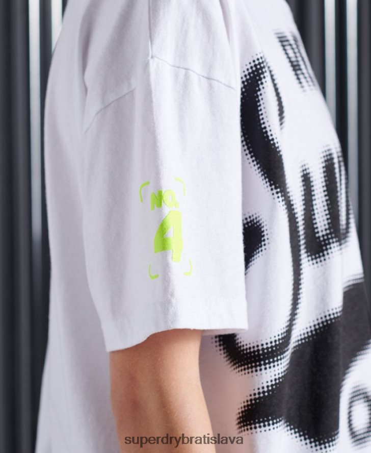Superdry ženy super 5 deconstruct tričko 6B4ZTR2788 oblečenie biely