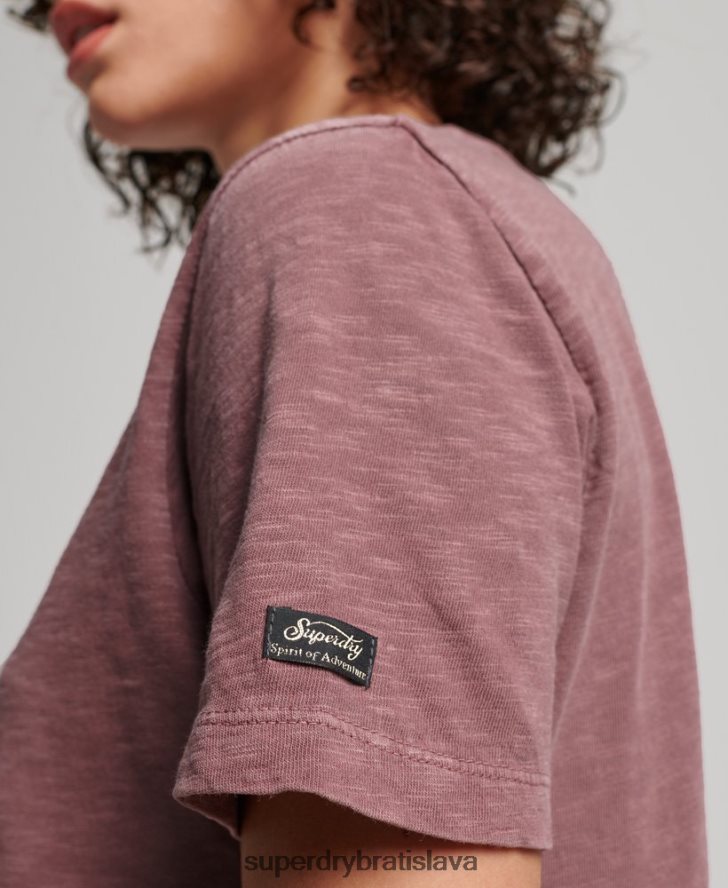 Superdry ženy superštátne kvetinové tričko 6B4ZTR2618 oblečenie Fialová