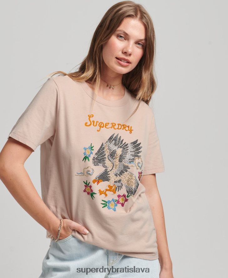 Superdry ženy tričko s grafikou suika 6B4ZTR2624 oblečenie Ružová