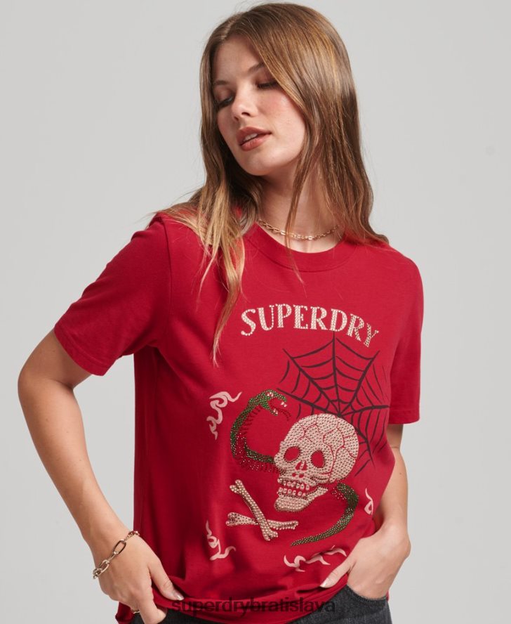 Superdry ženy tričko s grafikou suika 6B4ZTR2798 oblečenie červená