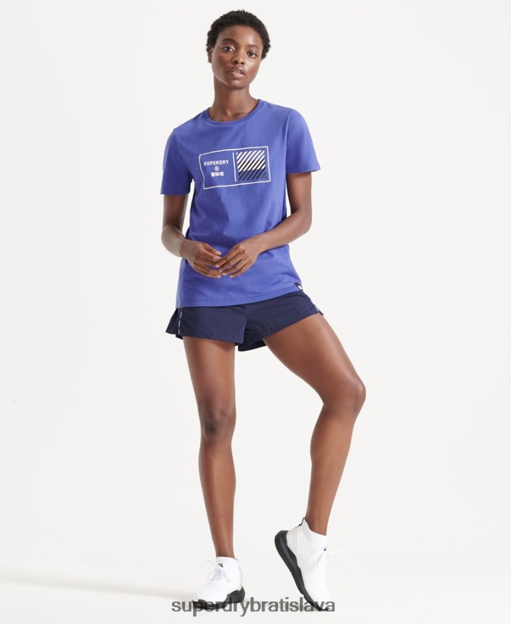 Superdry ženy tričko s grafikou train core 6B4ZTR6352 oblečenie Modrá