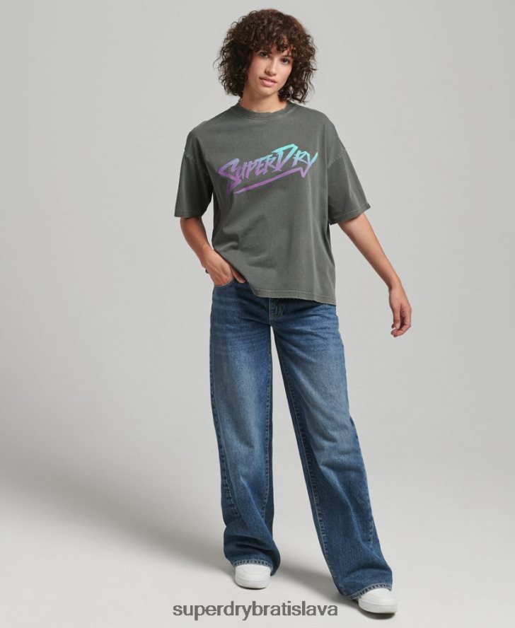 Superdry ženy tričko s indie značkou 6B4ZTR2790 oblečenie zelená