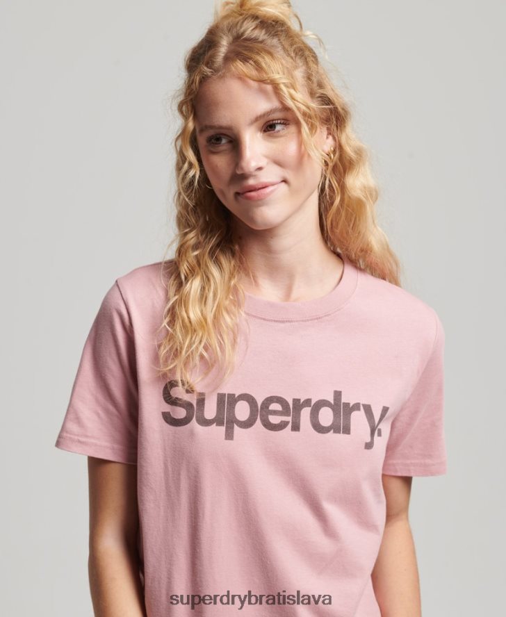 Superdry ženy tričko s logom s jadrom z organickej bavlny 6B4ZTR2811 oblečenie Ružová