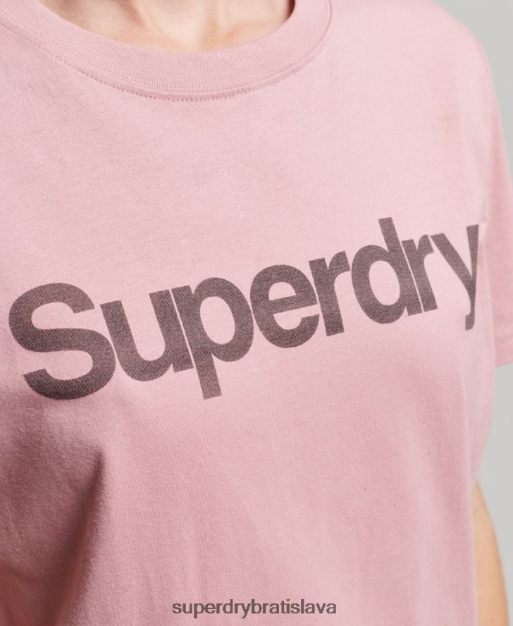 Superdry ženy tričko s logom s jadrom z organickej bavlny 6B4ZTR2811 oblečenie Ružová