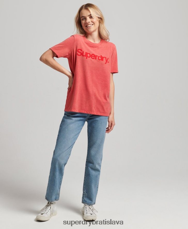 Superdry ženy tričko s logom z 80. rokov 6B4ZTR2669 oblečenie červená