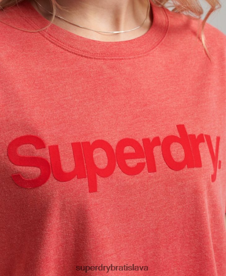 Superdry ženy tričko s logom z 80. rokov 6B4ZTR2669 oblečenie červená