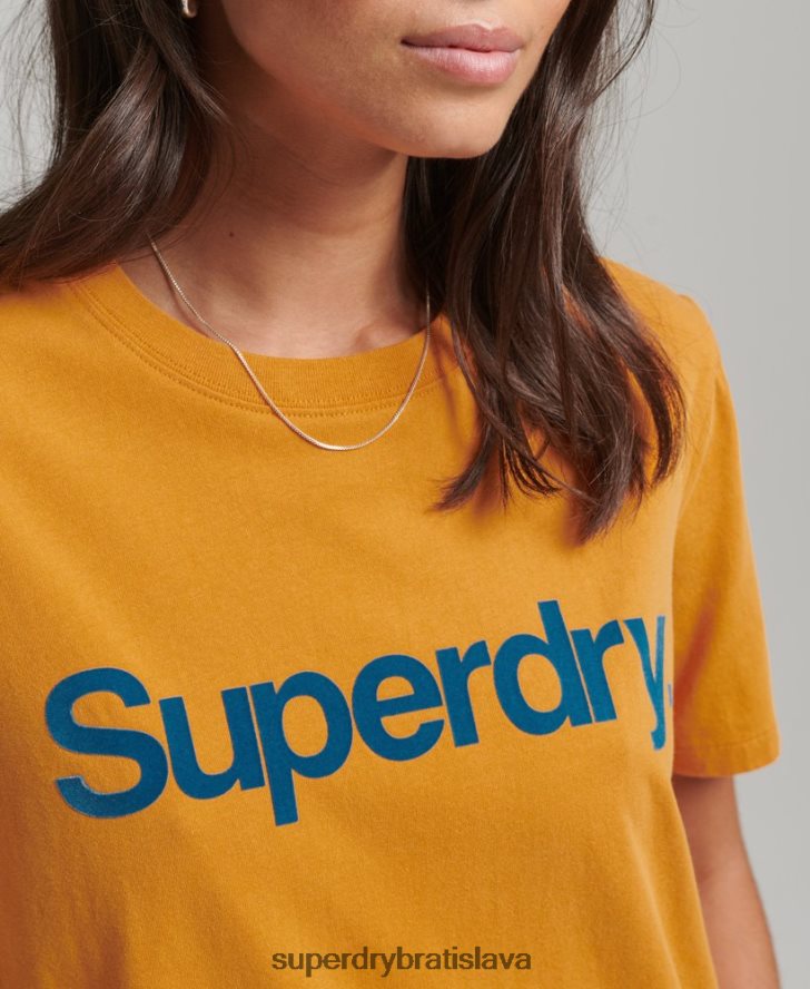 Superdry ženy tričko s logom z 80. rokov 6B4ZTR2748 oblečenie zlato