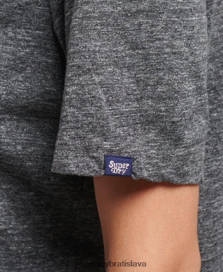 Superdry ženy tričko s nostalgickým scenárom 6B4ZTR2800 oblečenie tmavošedý