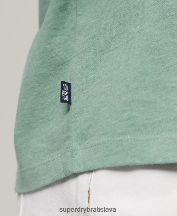 Superdry ženy tričko s vyšívaným vintage logom z organickej bavlny 6B4ZTR2250 oblečenie zelená