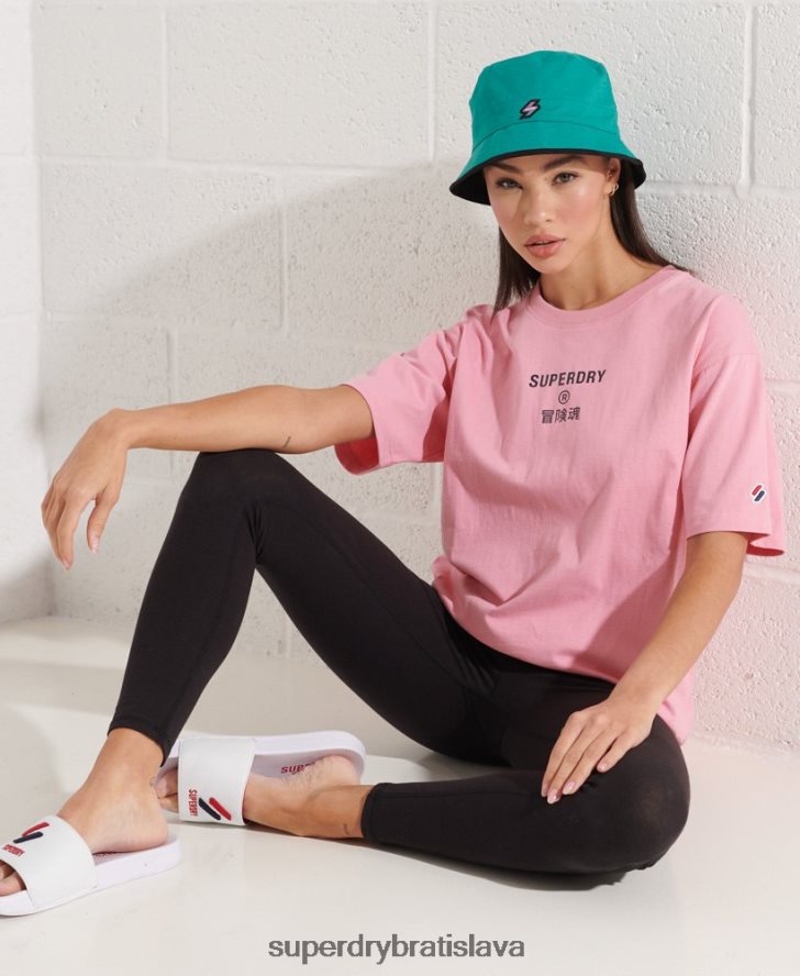 Superdry ženy tričko so žiarivým logom spoločnosti 6B4ZTR6278 oblečenie Ružová