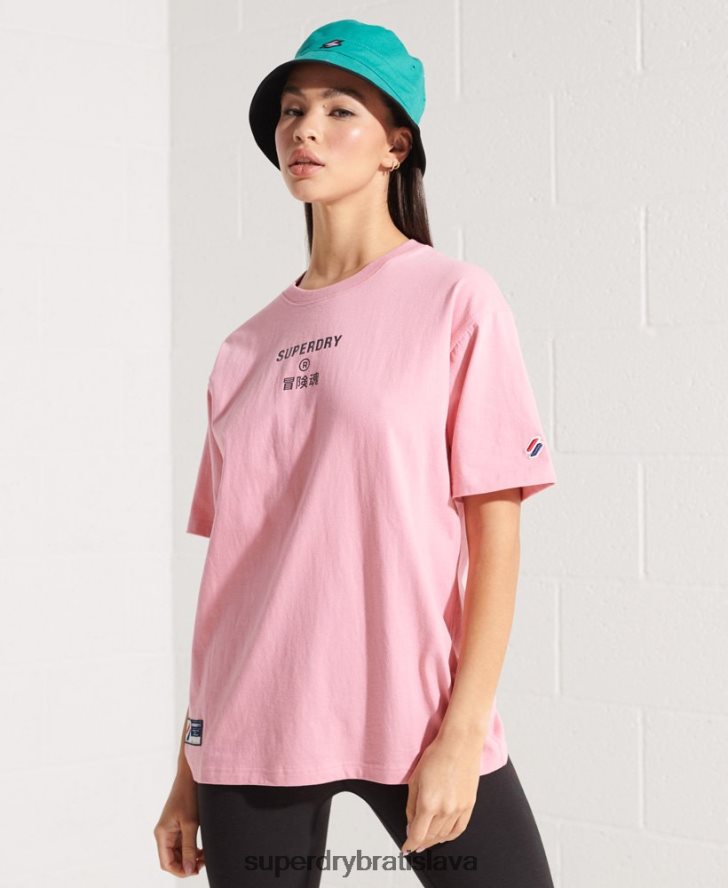Superdry ženy tričko so žiarivým logom spoločnosti 6B4ZTR6278 oblečenie Ružová