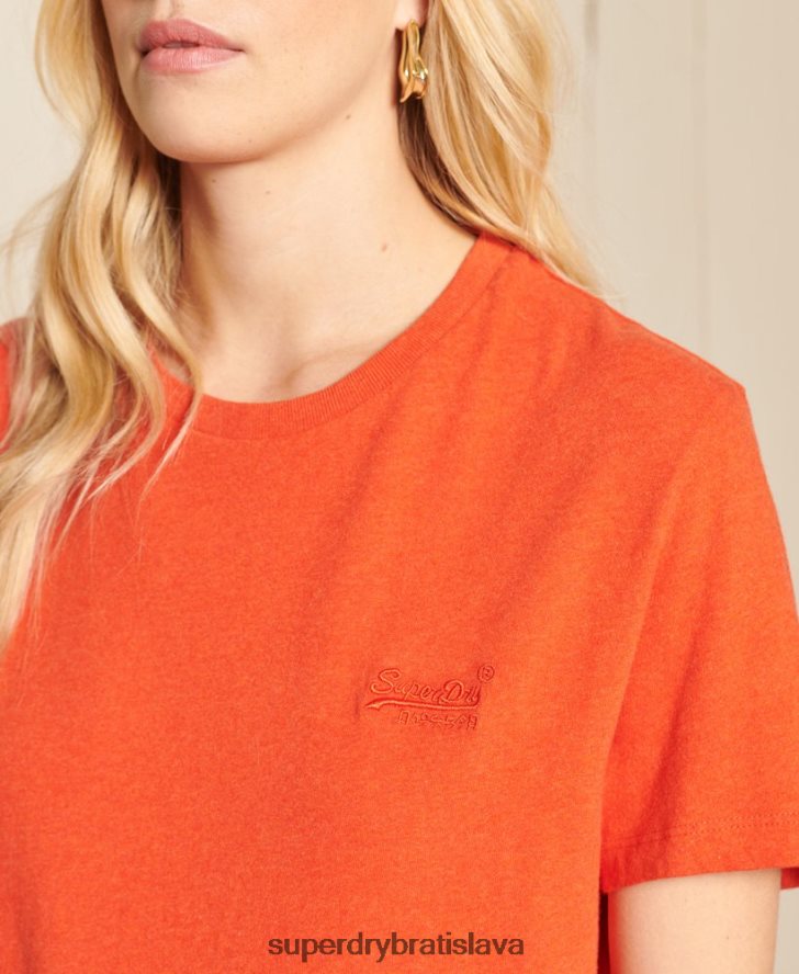 Superdry ženy tričko voľného strihu z organickej bavlny s vintage logom 6B4ZTR6297 oblečenie oranžová