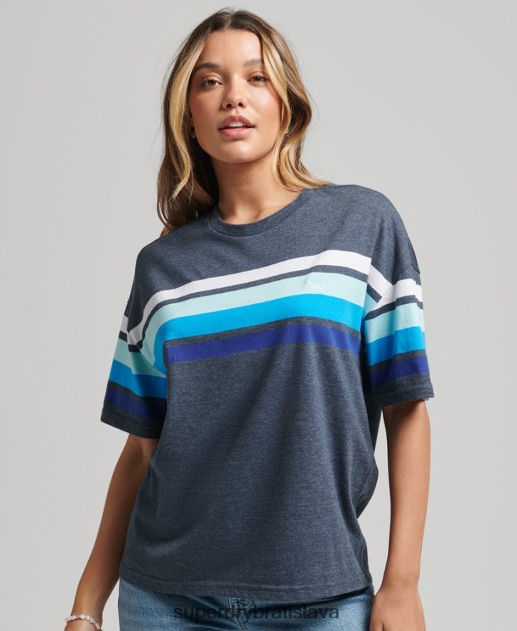 Superdry ženy tričko z organickej bavlny cali stripe 2.0 6B4ZTR6272 oblečenie námorníctvo