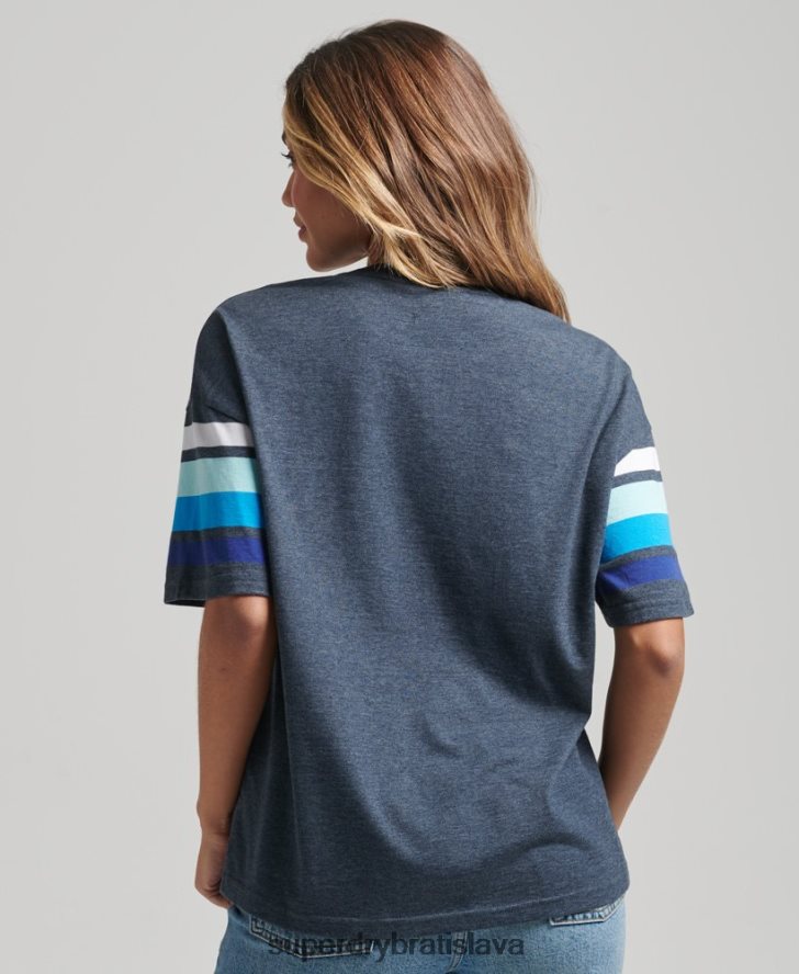 Superdry ženy tričko z organickej bavlny cali stripe 2.0 6B4ZTR6272 oblečenie námorníctvo