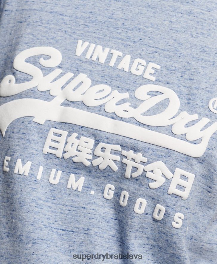 Superdry ženy tričko z organickej bavlny vintage logo scripted coll 6B4ZTR2619 oblečenie Modrá