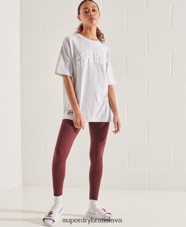 Superdry ženy univerzitný oblúk mono tričko 6B4ZTR6268 oblečenie svetlo šedá