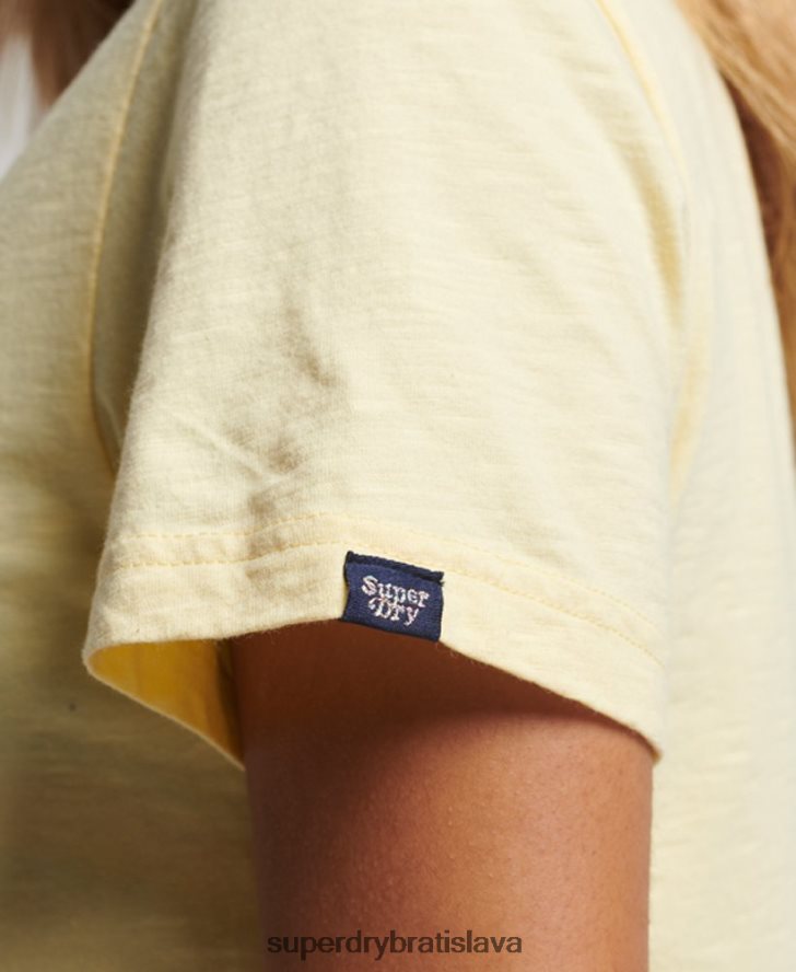 Superdry ženy vintage dúhové tričko 6B4ZTR2178 oblečenie žltá
