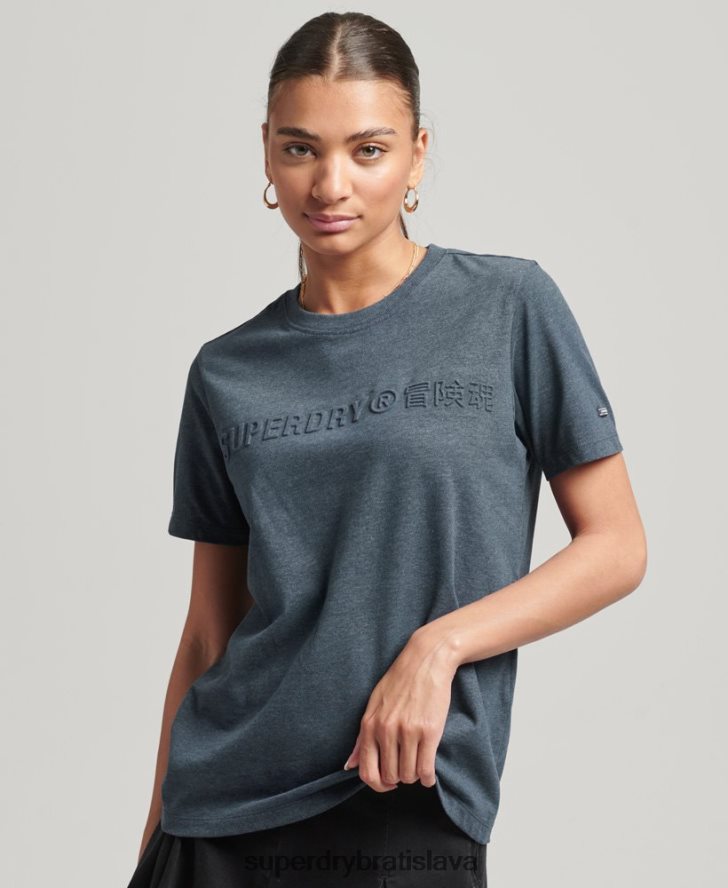 Superdry ženy vintage firemné logo marl tričko 6B4ZTR2841 oblečenie Modrá