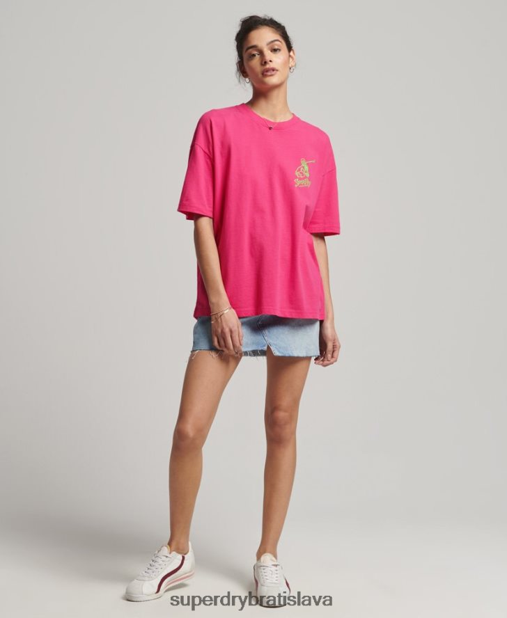Superdry ženy vintage kali tričko 6B4ZTR6198 oblečenie Ružová