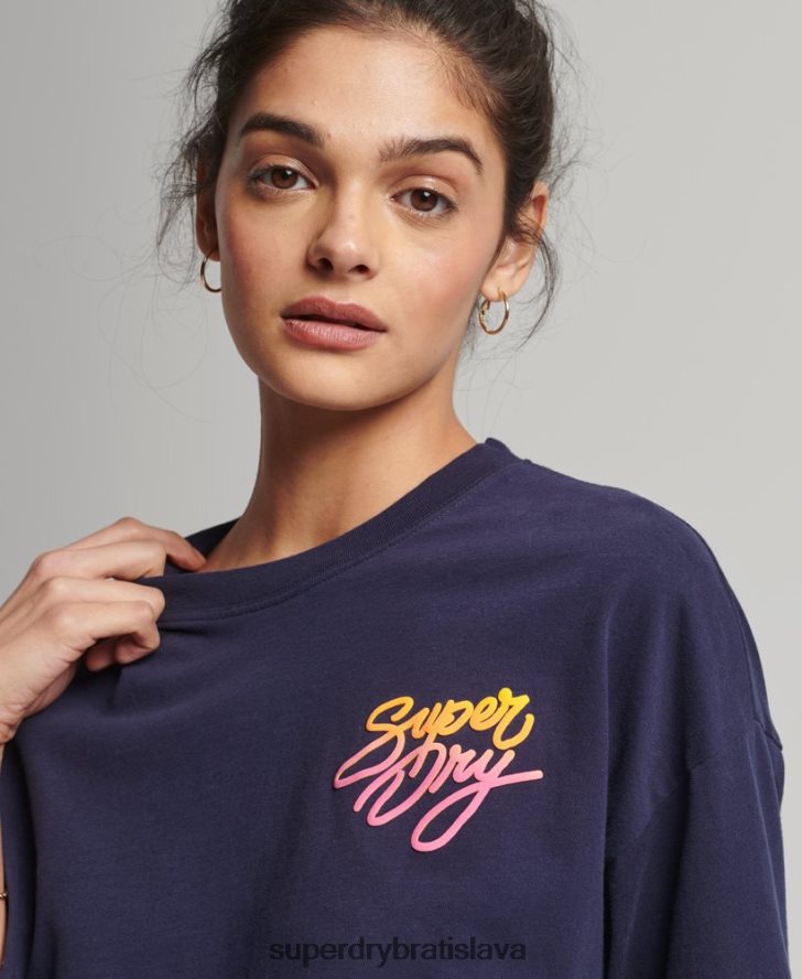 Superdry ženy vintage kali tričko 6B4ZTR6267 oblečenie námorníctvo