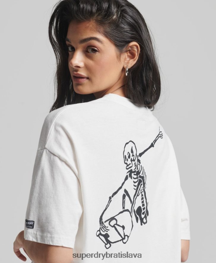 Superdry ženy vintage kali tričko 6B4ZTR6301 oblečenie biely
